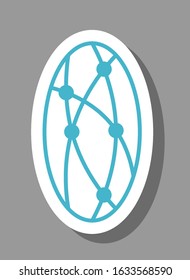 Network icon that symbolizes globe and connection. All the objects, shadows and background are in different layers. 