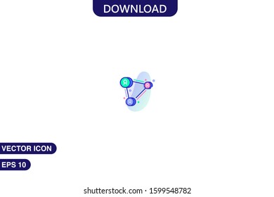  Network icon in trendy flat style isolated on white background vector illustration