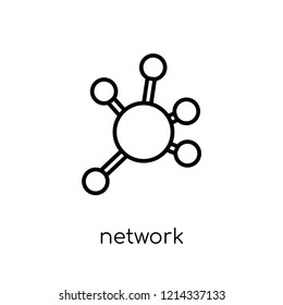 Network icon. Trendy modern flat linear vector Network icon on white background from thin line Internet Security and Networking collection, editable outline stroke vector illustration