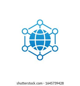 Network icon vector design illustration. Network vector flat icon symbol for website, mobile, graphic elements, logo, app, UI. Network icon isolated on white background.