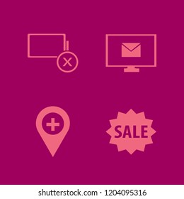 network icon. network vector icons set sale, hospital location, empty battery and mail