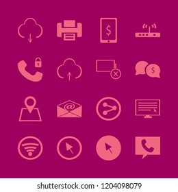 network icon. network vector icons set download, cursor, printer and empty battery