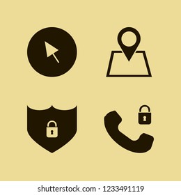 network icon. network vector icons set cursor, security telephone, location and shield lock security
