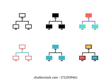 network icon vector illustration with different style design. isolated on white background