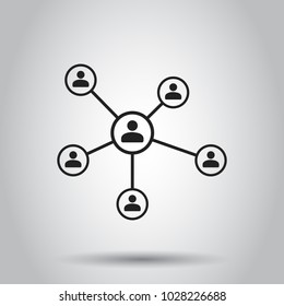 Network Icon. Vector Illustration On Isolated Background. Business Concept People Connection Pictogram.