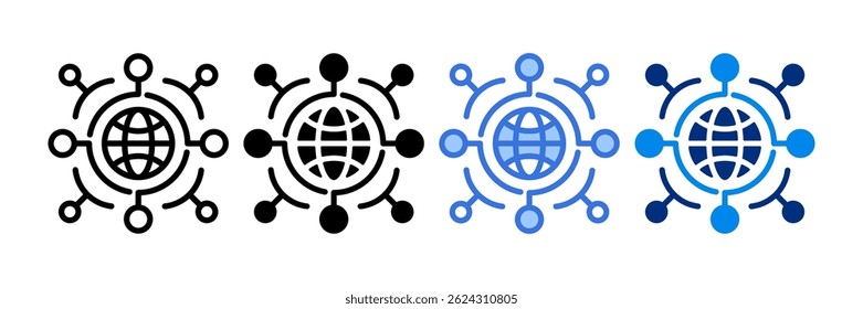 Network Icon Vector Illustration. Simple Line Style