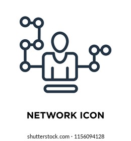 Network icon vector isolated on white background, Network transparent sign , thin symbols or lined elements in outline style