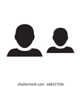 Network icon vector male group of persons symbol avatar for business in flat color glyph pictogram illustration
