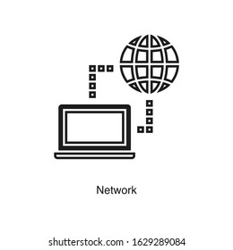 Network icon vector on white background. Black icon illustration
