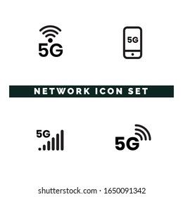 Vector de icono de red con fondo blanco. Icono de red simple