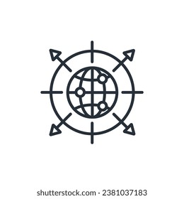 network icon. vector.Editable stroke.linear style sign for use web design,logo.Symbol illustration.