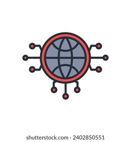 network icon. vector.Editable stroke.linear style sign for use web design,logo.Symbol illustration.