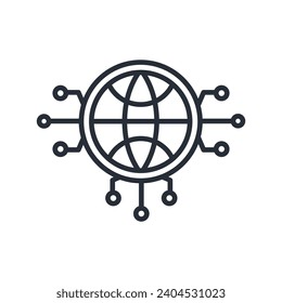 network icon. vector.Editable stroke.linear style sign for use web design,logo.Symbol illustration.
