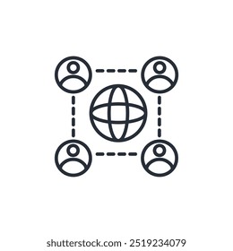network icon. vector.Editable stroke.linear style sign for use web design,logo.Symbol illustration.