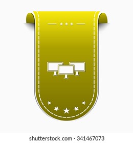Network Icon Yellow Vector Icon Design