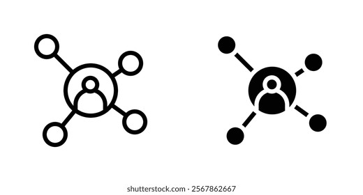 Network icons collection in Filled flat and thin line style.