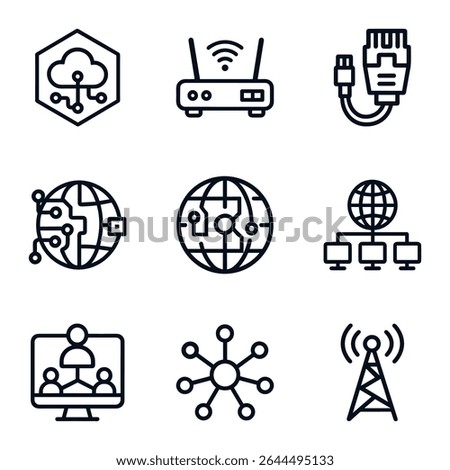 Network Icons Connecting the Digital World. Icon symbol illustration
