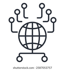 network icons isolated on White Background. Flat style design