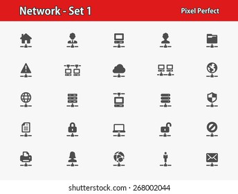 Network Icons. Professional, pixel perfect icons optimized for both large and small resolutions. EPS 8 format.