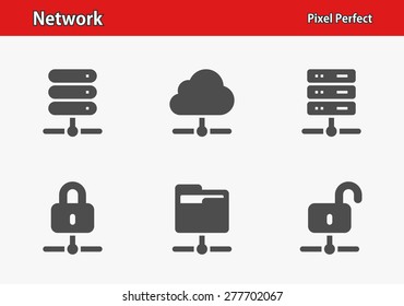 Network Icons. Professional, pixel perfect icons optimized for both large and small resolutions. EPS 8 format. Designed at 32 x 32 pixels.