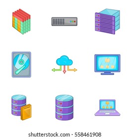 Network icons set. Cartoon illustration of 9 network vector icons for web