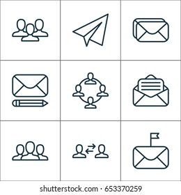 Network Icons Set. Collection Of Business Exchange, Mailbox, Read Message And Other Elements. Also Includes Symbols Such As Interaction, User, Inbox.
