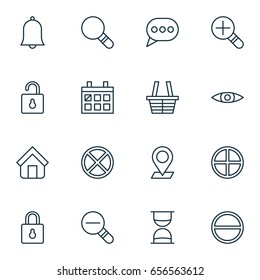 Network Icons Set. Collection Of Calendar, Hourglass, Increase Loup And Other Elements. Also Includes Symbols Such As Pinpoint, Shopping, Trading.