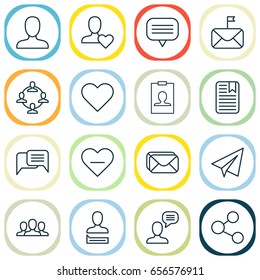 Network Icons Set. Collection Of Chatting Person, Publication, Text Bubble And Other Elements. Also Includes Symbols Such As Teamwork, Card, Audence.