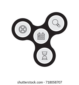 Network Icons Set. Collection Of Exit, Research, Hourglass And Other Elements. Also Includes Symbols Such As Hourglass, Date, Clock.