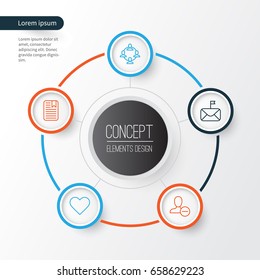 Network Icons Set. Collection Of Follow, Team Organisation, Note Page And Other Elements. Also Includes Symbols Such As Paper, Significant, Social.