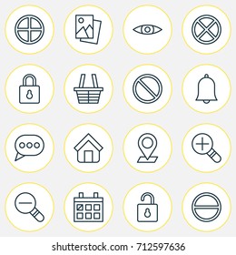 Network Icons Set. Collection Of Obstacle, Positive, Message Bubble And Other Elements. Also Includes Symbols Such As Unlock, Rustication, Safeguard.