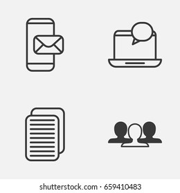 Network Icons Set. Collection Of Phone Messaging, Internet Site, Mail Notification And Other Elements. Also Includes Symbols Such As Internet, New, Web.