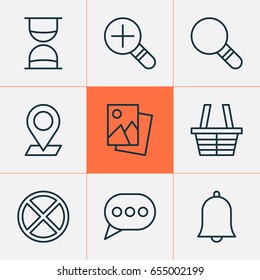 Network Icons Set. Collection Of Pinpoint, Alert, Exit And Other Elements. Also Includes Symbols Such As Message, Siren, Pinpoint.