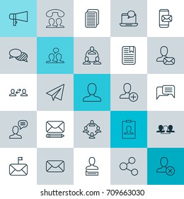 Network Icons Set. Collection Of Publication, Online Letter, Call And Other Elements. Also Includes Symbols Such As Work, Block, Internet.