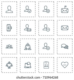 Network Icons Set. Collection Of Speaking, Ban, Society And Other Elements. Also Includes Symbols Such As Add, Mailing, Remove.