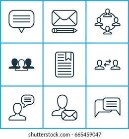 Network Icons Set. Collection Of Talking Person, Text Bubble, Business Exchange And Other Elements. Also Includes Symbols Such As Person, Teamwork, Team.