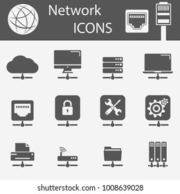 network icons set. Connected devices