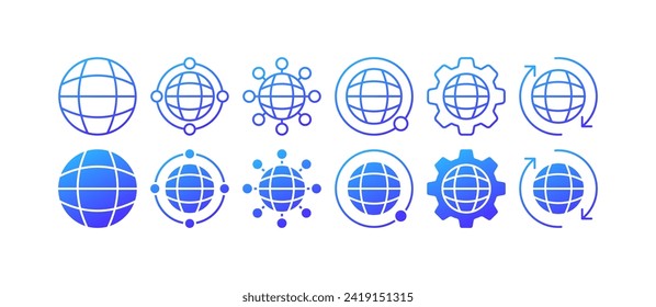 Conjunto de iconos de red. Estilo plano. Iconos del vector