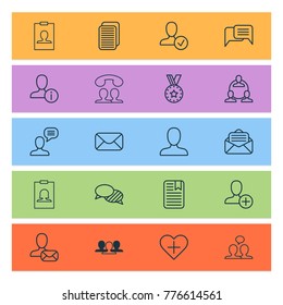 Network icons set with group, add, medal and other call elements. Isolated vector illustration network icons.