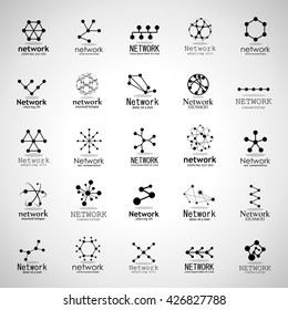 Network Icons Set - Isolated On Gray Background - Vector Illustration, Graphic Design 