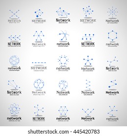Network Icons Set - Isolated On Gray Background - Vector Illustration, Graphic Design.  For Web, Websites, Print
