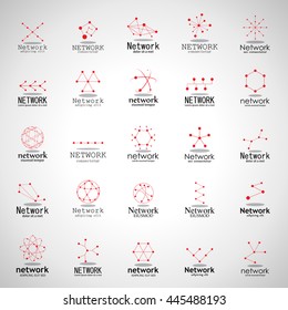 Network Icons Set - Isolated On Gray Background - Vector Illustration, Graphic Design.  For Web, Websites,Apps, Print, Presentation Templates, Mobile Applications And Promotional Materials