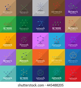 Network Icons Set - Isolated On Mosaic Background - Vector Illustration, Graphic Design.  For Web, Websites,Apps, Print, Presentation Templates, Mobile Applications And Promotional Materials