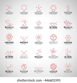 Network Icons Set - Isolated On Gray Background - Vector Illustration, Graphic Design. For Web, Websites