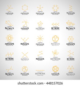 Network Icons Set - Isolated On Gray Background - Vector Illustration, Graphic Design. For Web, Websites  