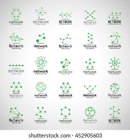 Network Icons Set - Isolated On Gray Background - Vector Illustration, Graphic Design. For Web, Websites