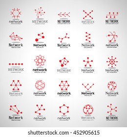 Network Icons Set - Isolated On Gray Background - Vector Illustration, Graphic Design. For Web, Websites 