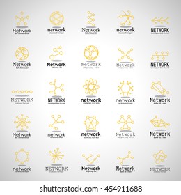 Network Icons Set - Isolated On Gray Background - Vector Illustration, Graphic Design. For Web, Websites. Thin Line