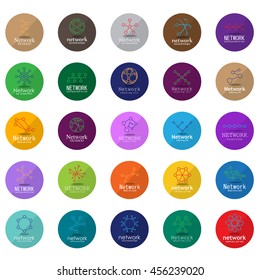 Network Icons Set - Isolated On White Background - Vector Illustration, Graphic Design. For Web, Websites. Thin Line