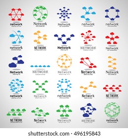 Network Icons Set - Isolated On Gray Background - Vector Illustration, Graphic Design. For Web,Websites,App, Print,Presentation Templates,Mobile Applications And Promotional Materials